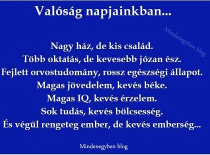 Valóság napjainkban