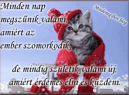 Minden nap megszűnik valami, amiért az ember szomorkodik, de mindig születik valami új, amiért érdemes élni és küzdeni.