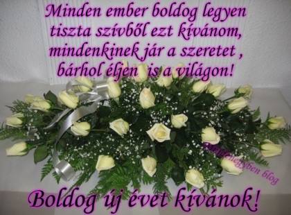 Minden ember boldog legyen tiszta szívből ezt kívánom,mindenkinek jár a szeretet ,bárhol éljen is a világon! Boldog új évet kívánok!