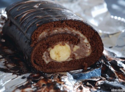 Banános pudingos tekercs receptje