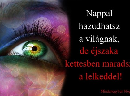 Nappal hazudhatsz a világnak, de éjszaka kettesben maradsz a lelkeddel!