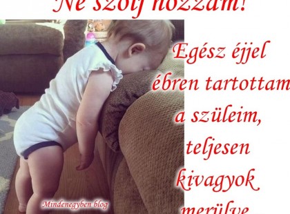 Ne szólj hozzám! Egész éjjel ébren tartottam a szüleim,teljesen kivagyok merülve ... :D