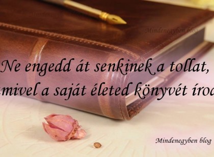 Ne engedd át senkinek a tollat, amivel a saját életed könyvét írod.