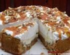 Karamelles, almás sajttorta