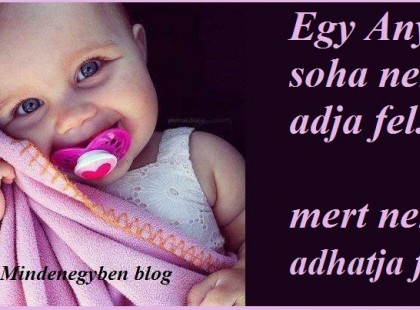Egy Anya soha nem adja fel..., mert nem adhatja fel!