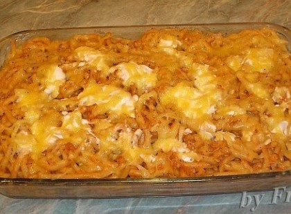 Csirkemelles rakott makaróni – Nagyon szeretem, képes vagyok egy hétig ezen élni :)