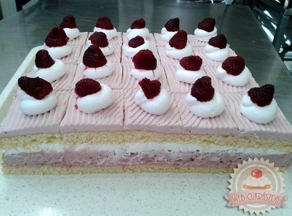 Tejszínes-joghurtos málnás kocka