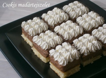 Csokis madártejszelet