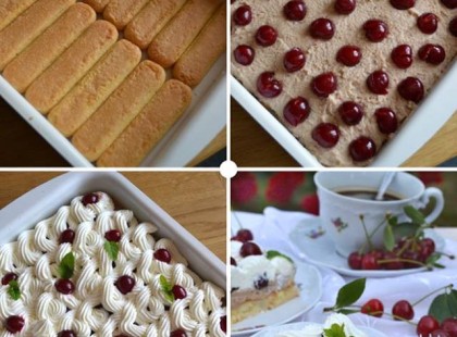 Gesztenyés meggyes kocka - sütés nélkül