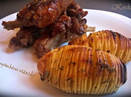 Mézes-gyömbéres oldalas, fűszervajas harmonika krumpli