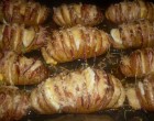 Sajttal sonkával töltött sülkrumpli-Recept