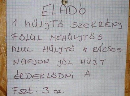 Eladó 1 hűlytő szekrény... Fölül mélyhűlytős Alul hűlytő 4 rácsos Nagyon jól hüjt Érdeklődni: A Fszt: 3 sz.