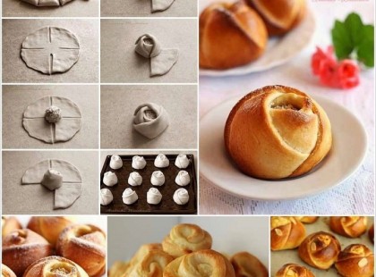 Túrós rózsa-briós