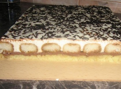 Gesztenyés-babapiskótás szelet