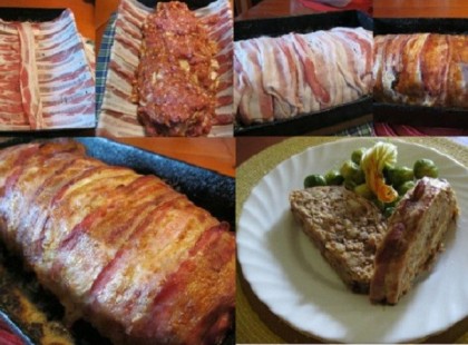 Szalonnába tekert egyben sült fasírt