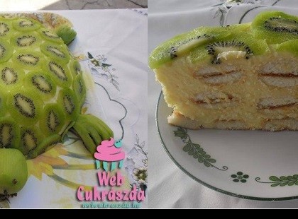Teknős torta – túrótorta kivivel avagy Teknősbéka