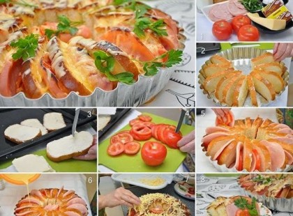 Melegszendvics tortaformában sütve