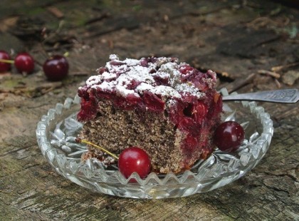 Bögrés krémes meggyes-mákos kocka recept