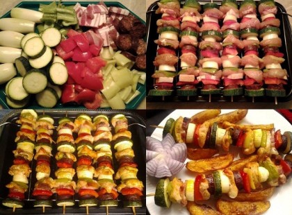 Saslik csirkemellből