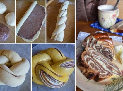 Csíkos kalácskoszorú