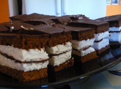 Csokis-tejszínes szelet