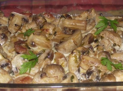 Gombás sertésszelet a sütőből jó sok tejföllel! Mennyei falatok, tökéletes vacsora!