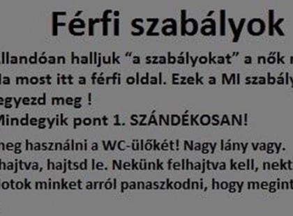 Férfi szabályok :)