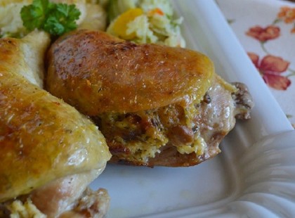 Gombával töltött csirkecomb