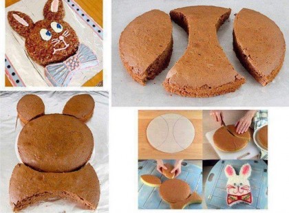 Süssünk húsvétra nyuszi alakú tortát egyszerűen kakaós piskótából :) + szabásminta