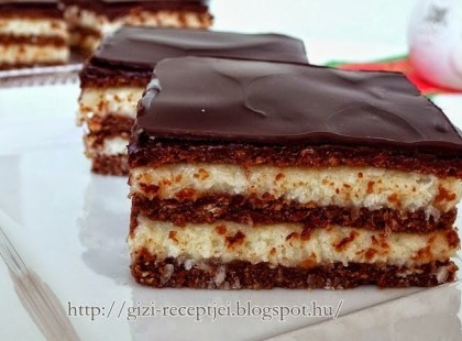 Kókuszkrémes keksz szelet