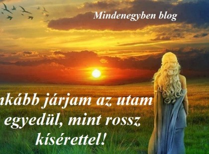 Inkább járjam az utam egyedül, mint rossz kísérettel!