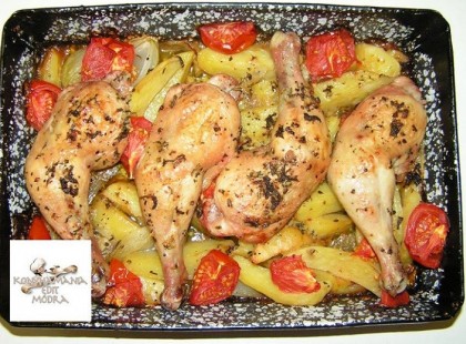 Portugál tepsis csirke ennél klasszabb már nem is lehetne módra Annától :) A tepsi amiben készült pedig külön megfűszerezi az egészet :)