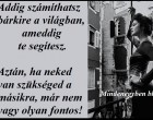 Addig számíthatsz bárkire a világban, ameddig te segítesz. Aztán, ha neked van szükséged a másikra, már nem vagy olyan fontos!