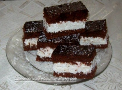 Kókuszos kinder pingvin szeletek