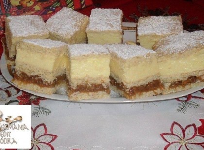 Almás-vaníliás krémes sütemény