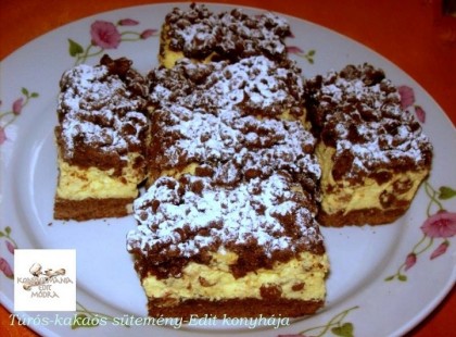 Reszelt túrós-kakaós sütemény