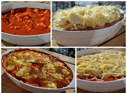 Csirkemelles rakott spagetti