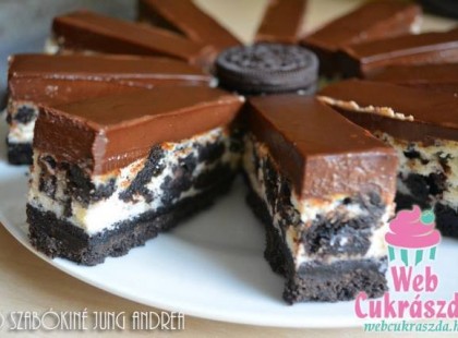 Oreo kekszes sajttorta szelet
