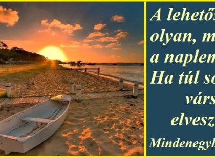 A lehetőség olyan, mint a naplemente. Ha túl sokáig vársz, elveszíted...