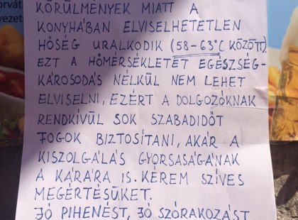 Egy korrekt főnök levele a vásárlókhoz