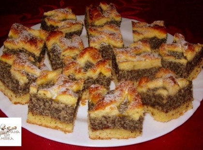 Almás-mákos rácsos sütemény