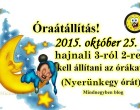 - Óraátállítás!