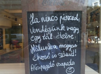 Nyitásunk óta kint van! Ja és nem szégyenlem, hogy én a magyar éhezőkre is gondolok!