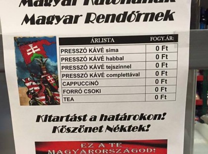 Nos Röszkén végre a presszó tulajdonosnak kinyílt a szeme. Igazán dicséretes! Minden tiszteletünk az övé, le a kalappal előtte, gratulálunk neki, mert Ő felismerte, hogy ez igenis a TE MAGYARORSZÁGOD. Szóval NE HAGYD ELVESZNI!