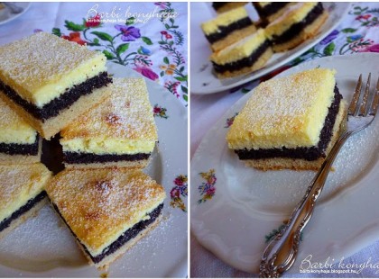 Túrós-mákos szelet - finom szaftos sütemény, szeretni fogjátok!