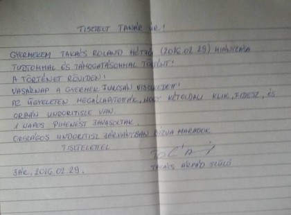 Brilliáns igazolással indokolta meg a szülő, miért nem ment a fia iskolába