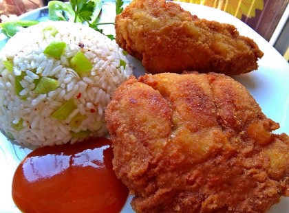 Fokhagymás-chilis rántott csirkecomb