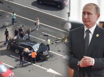 Balesetet szenvedett Vlagyimir Putyin speciális BMW autója, a sofőr a helyszínen szörnyethalt! (video)