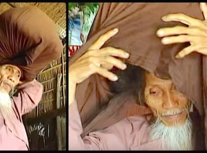 Ennek a férfinak volt a világon a leghosszabb haja! Nézd meg, mi bukkant elő, mikor levette fejéről a sálat!