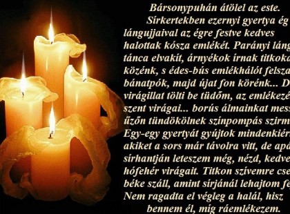 Nem ragadta el végleg a halál, hisz bennem él, míg ráemlékezem.